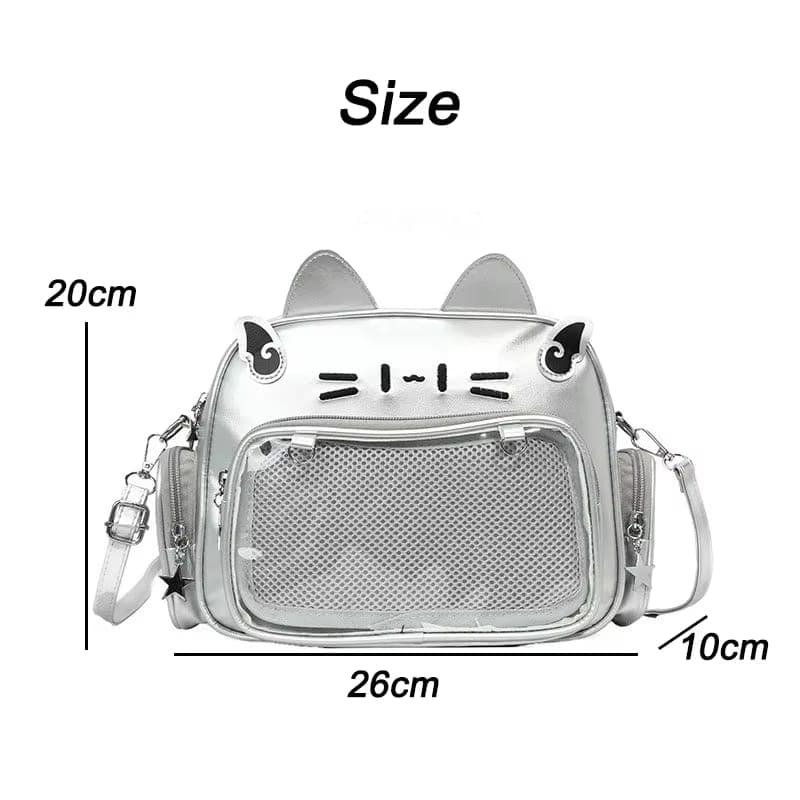 Cartera gato plateada