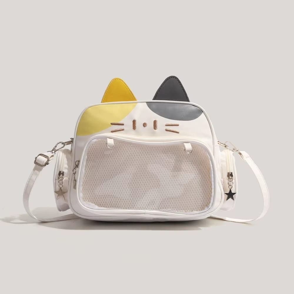 Cartera gato café con gris