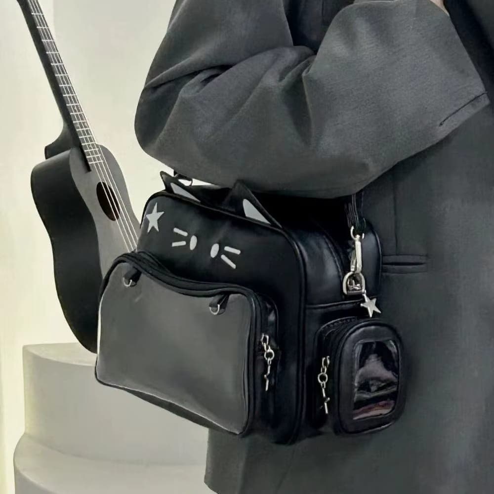 Cartera gato gris